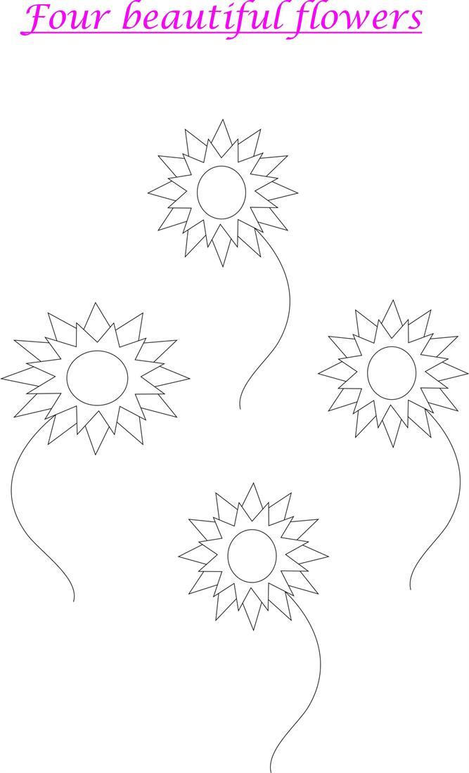 Flowers printable coloring worksheet for kids