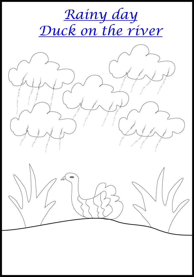 worksheet Rain Worksheets raining coloring page for kids