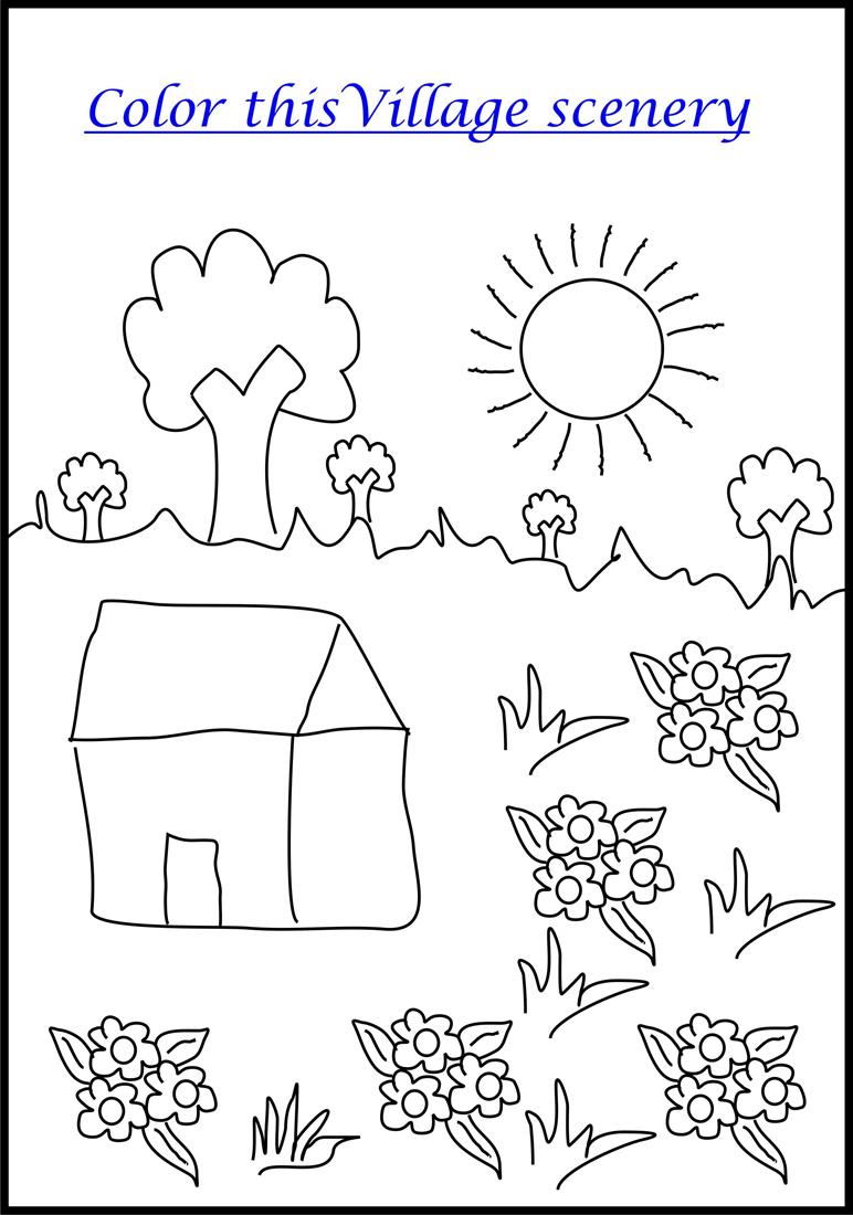 kids coloring pages scenery solutions - photo #17
