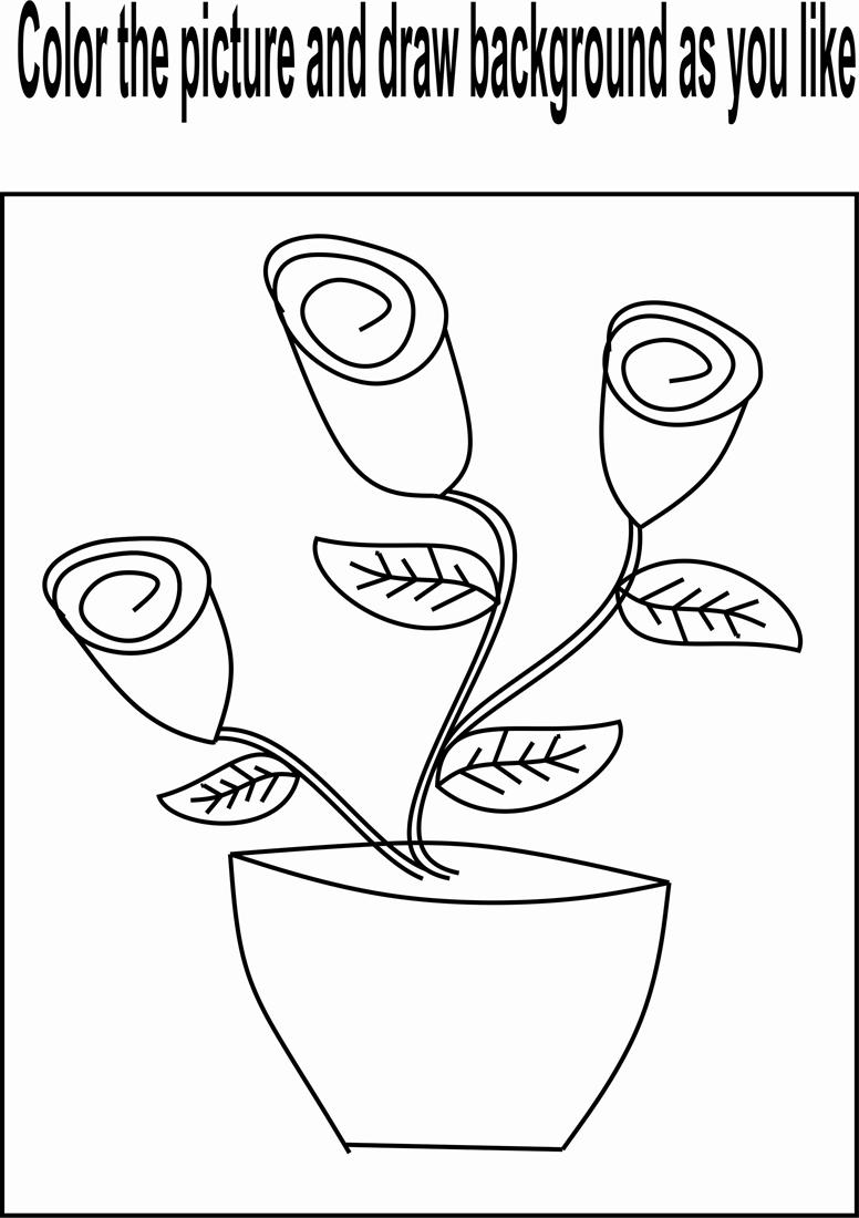 Flower buds coloring page for kids