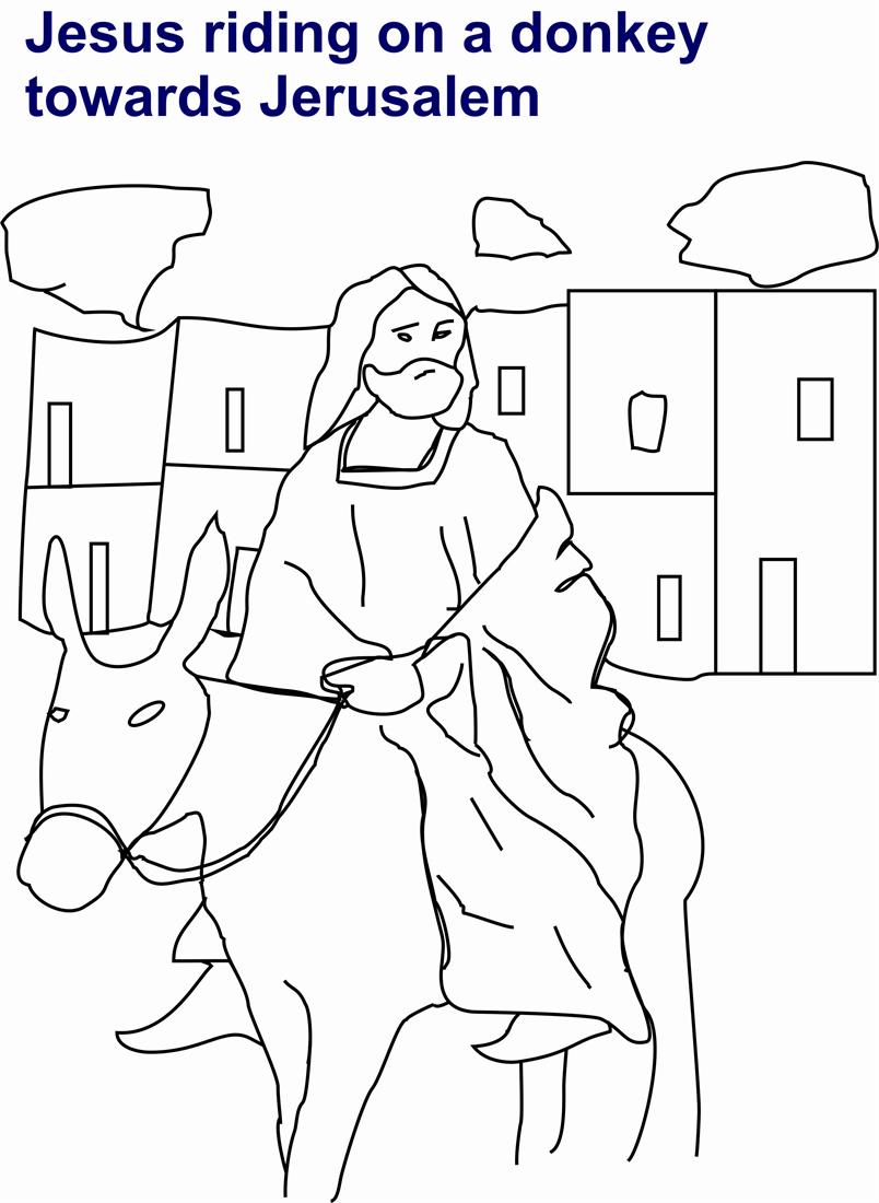 worksheet Jesus Worksheets For Kids jesus riding on donkey coloring page for kids