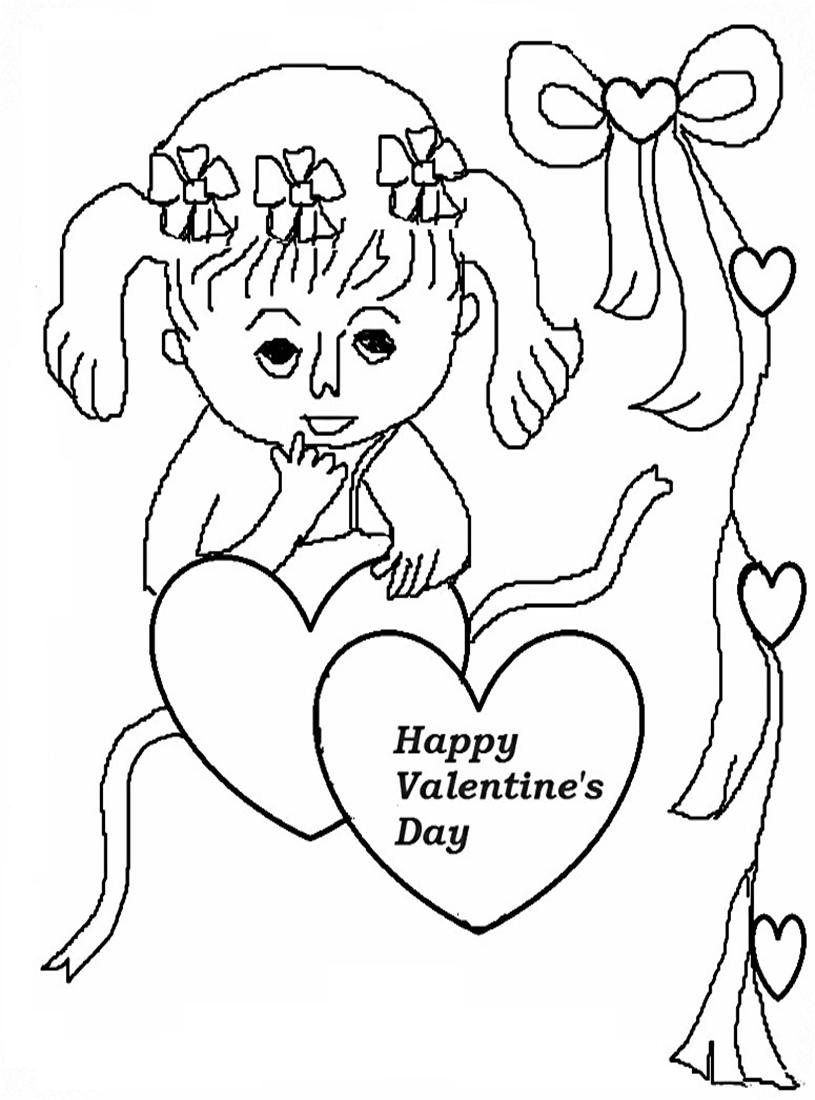 Valentines day coloring printable page for kids 4