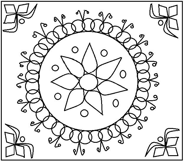 rangoli designs for coloring pages - photo #28