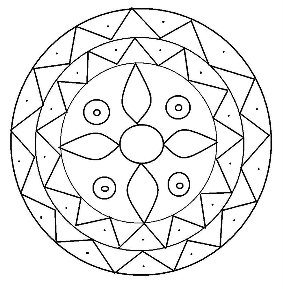 rangoli design coloring printable page for kids 2