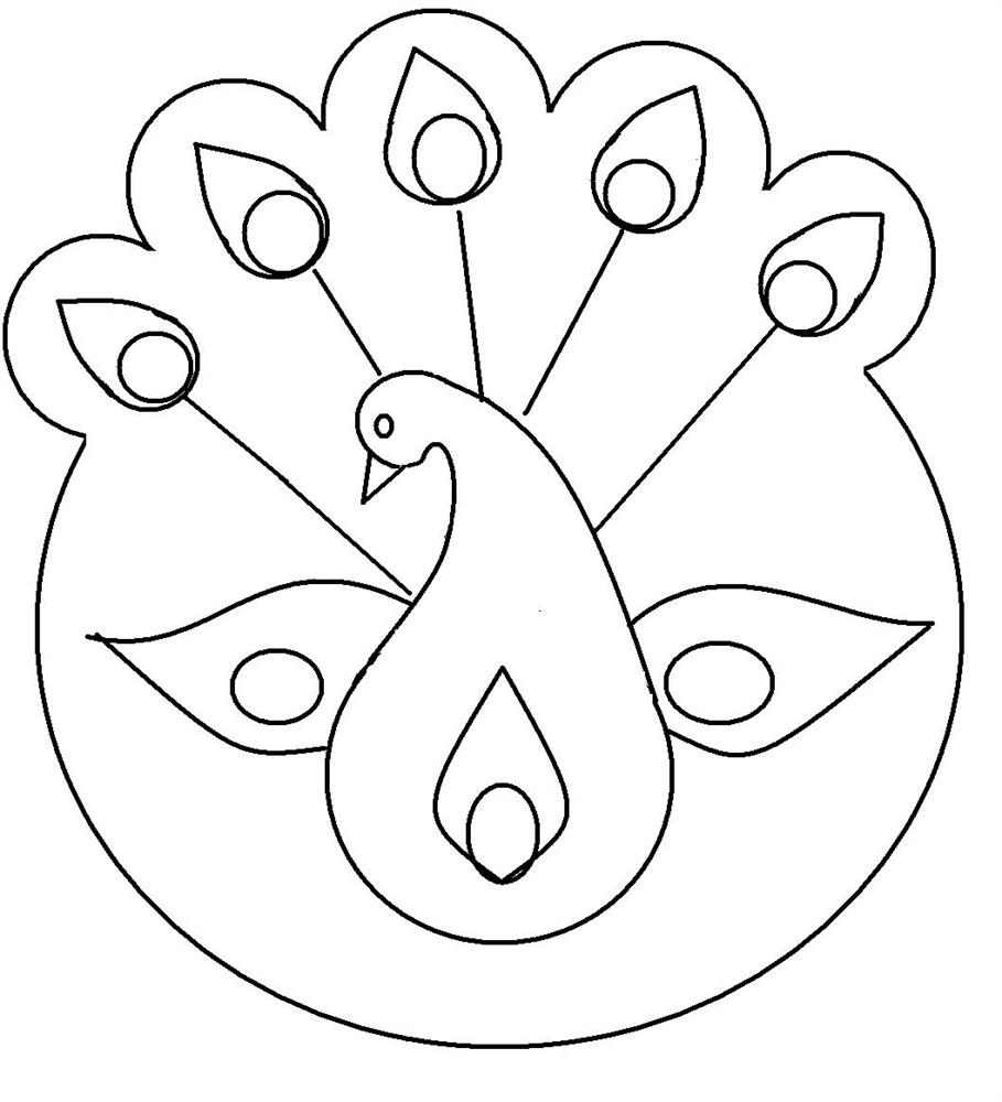 Rangoli design coloring printable Page for kids 4
