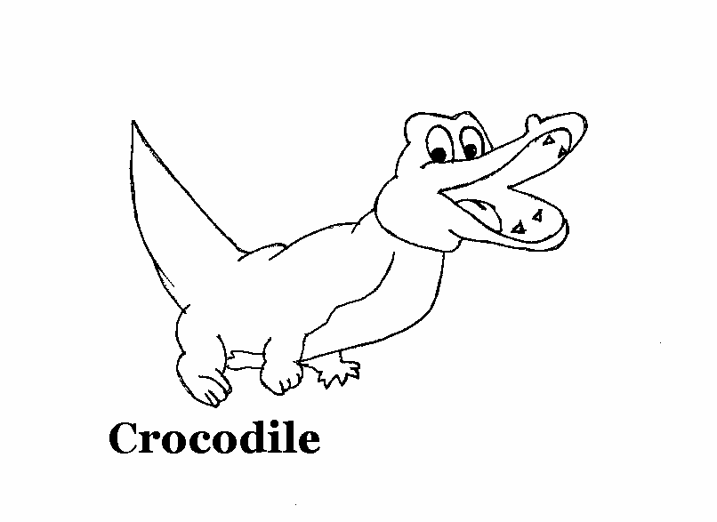 crocodile coloring printable page for kids