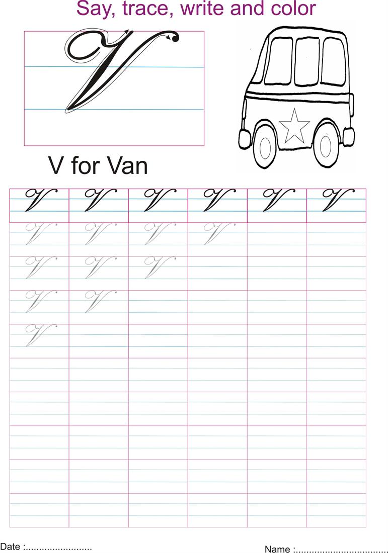 Capital V In Cursive
