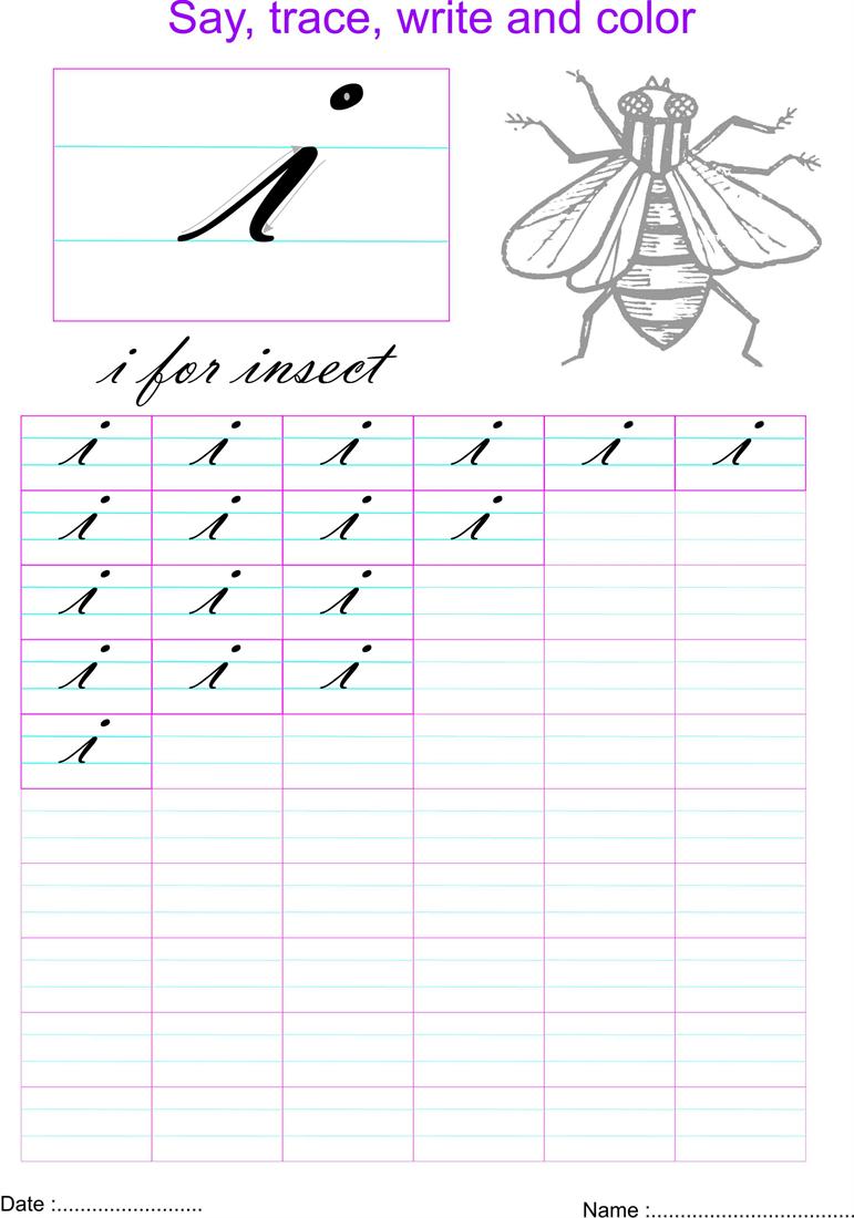 Worksheet Cursive Letter I cursive small letter i worksheet
