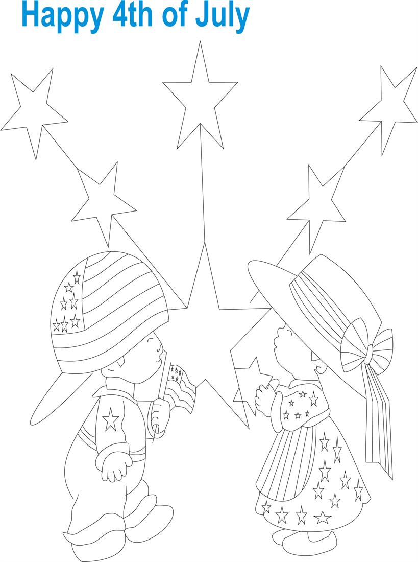 July 4th printable coloring page for kids 7