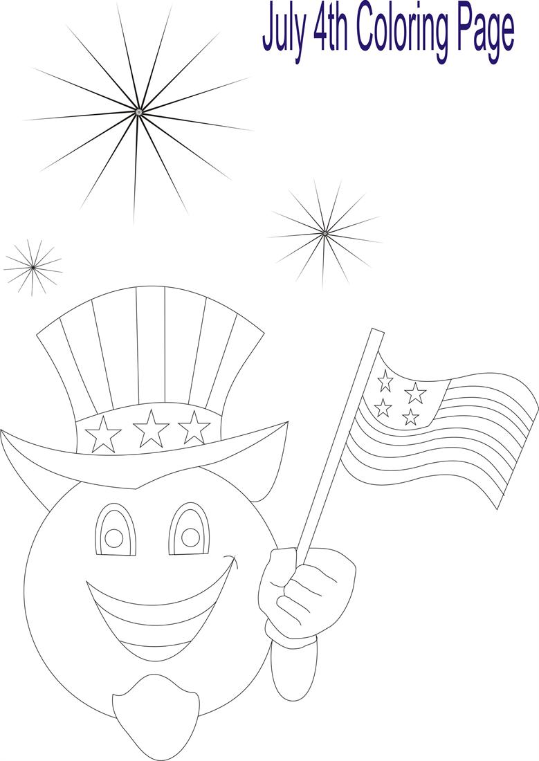 July 4th printable coloring page for kids 9