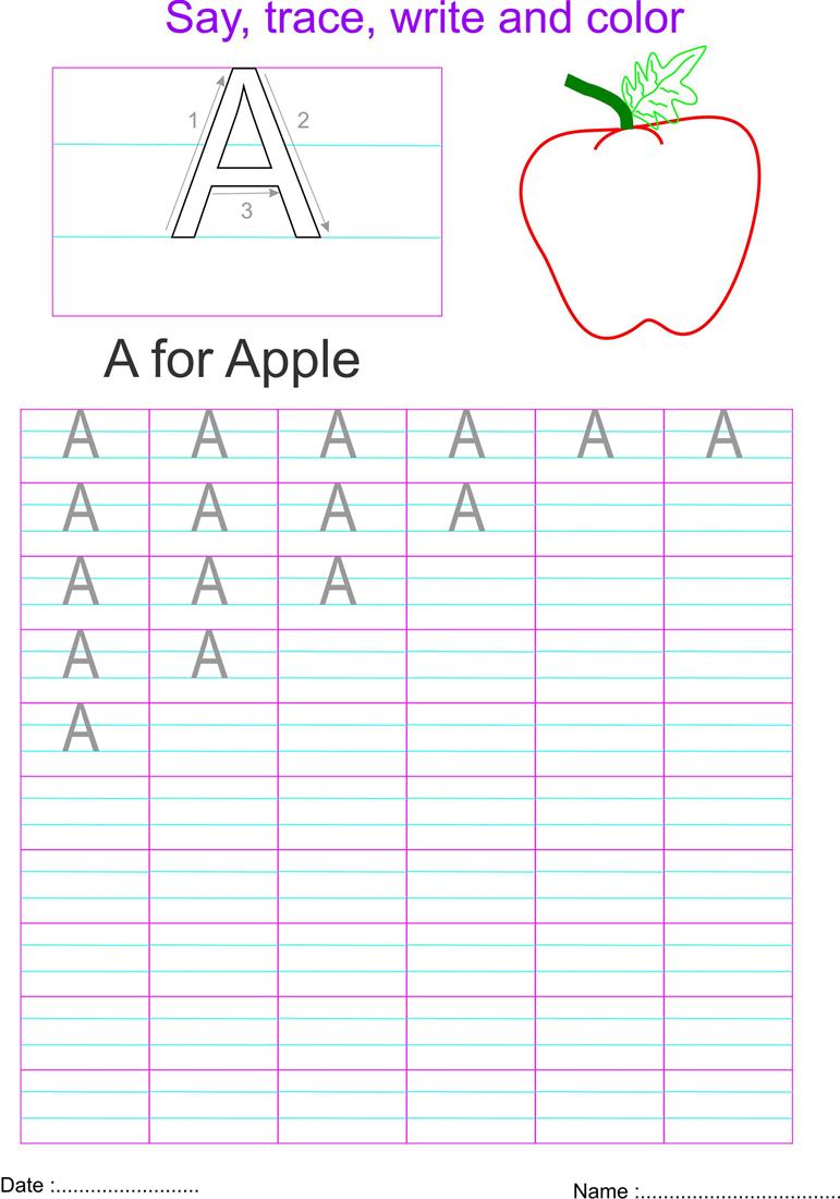 letter a worksheet