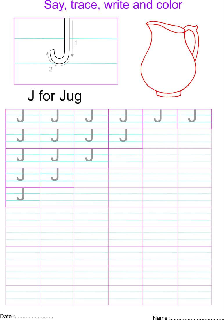 worksheet Letter J Worksheet english capital letter j worksheet