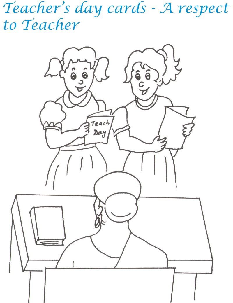 teachers day card coloring pages for kids - photo #16