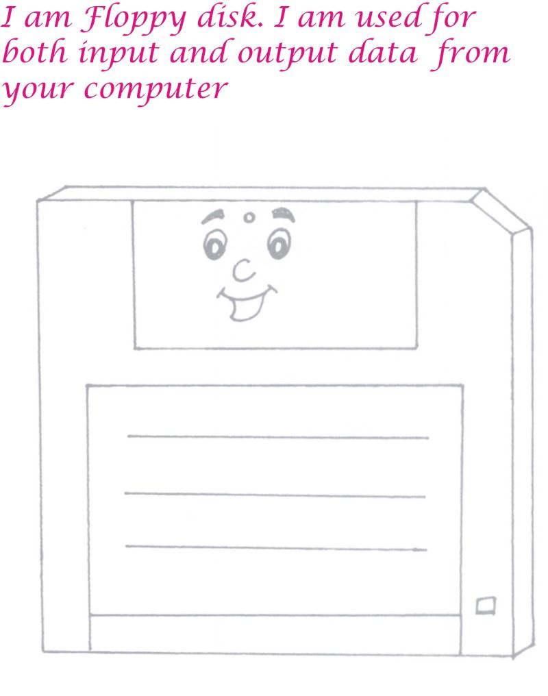 Floopy disc coloring page
