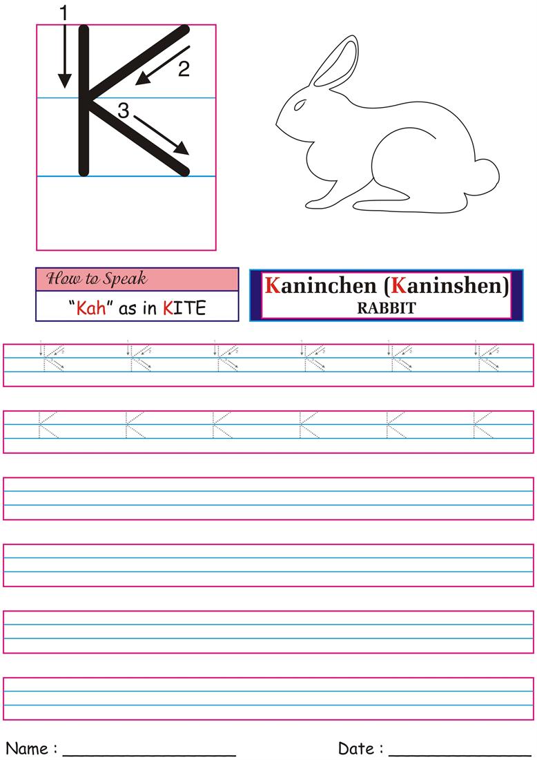 German Worksheet for practice -Kah
