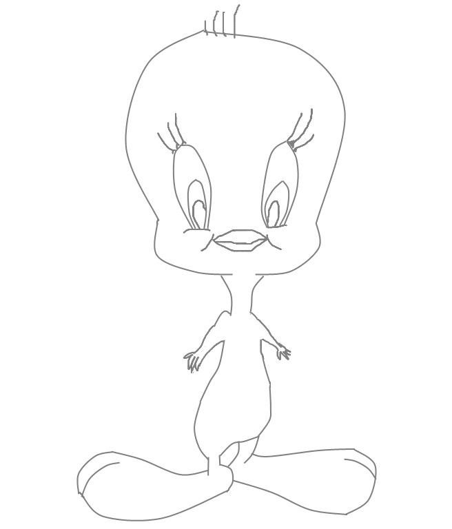 Tweety Cartoon characters coloring page for kids 1