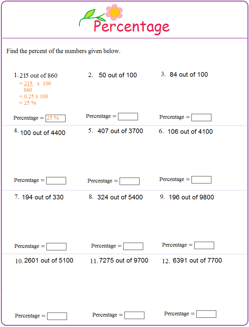 Uncategorized Percentage Worksheets find the percentage