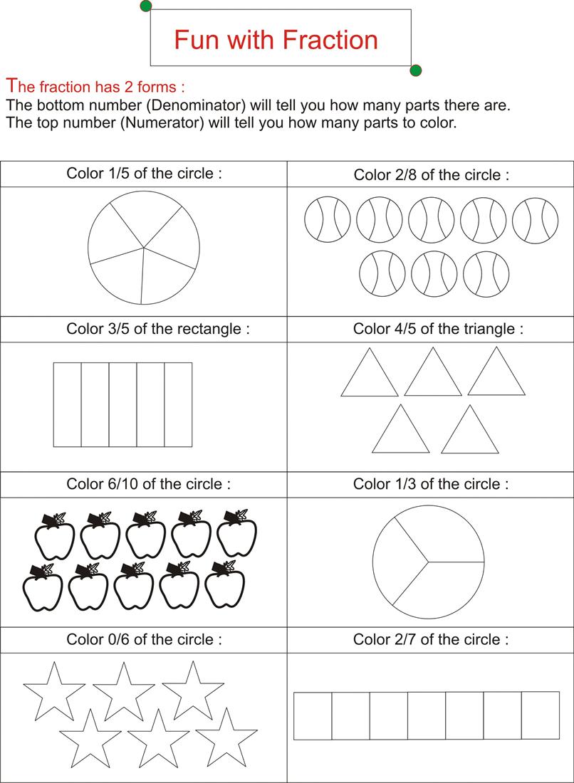 worksheet Fun Fraction Worksheets fraction is fun page 1