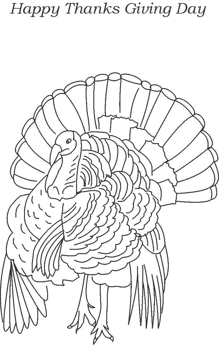 Turkey -Thanksgiving day coloring page