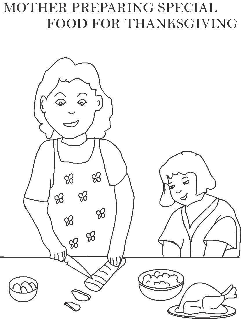 Mother preparing special food coloring page