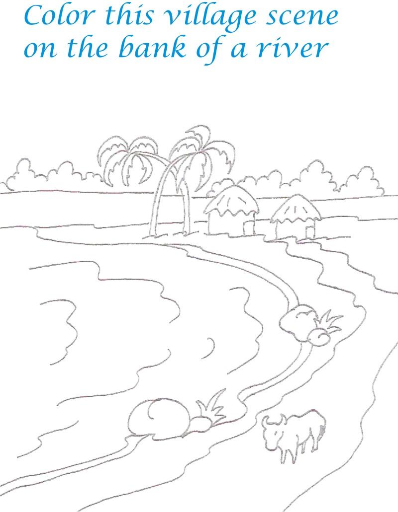 kids coloring pages scenery hill - photo #13