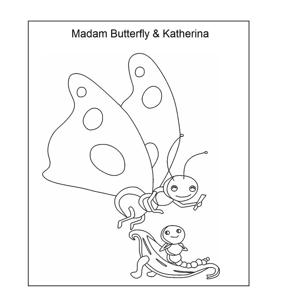Madame Butterfly and Katerina Coloring Printable Page