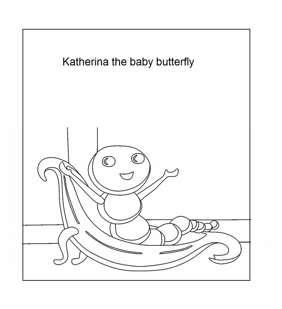 Katrina the baby Butterfly Coloring printable