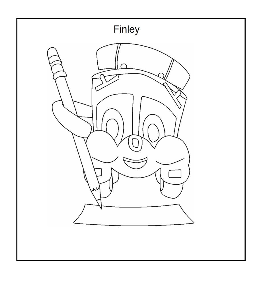 Finley while drawing coloring page for kids