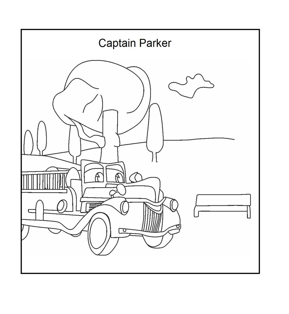 Captain Parker coloring printable page 2 for kids