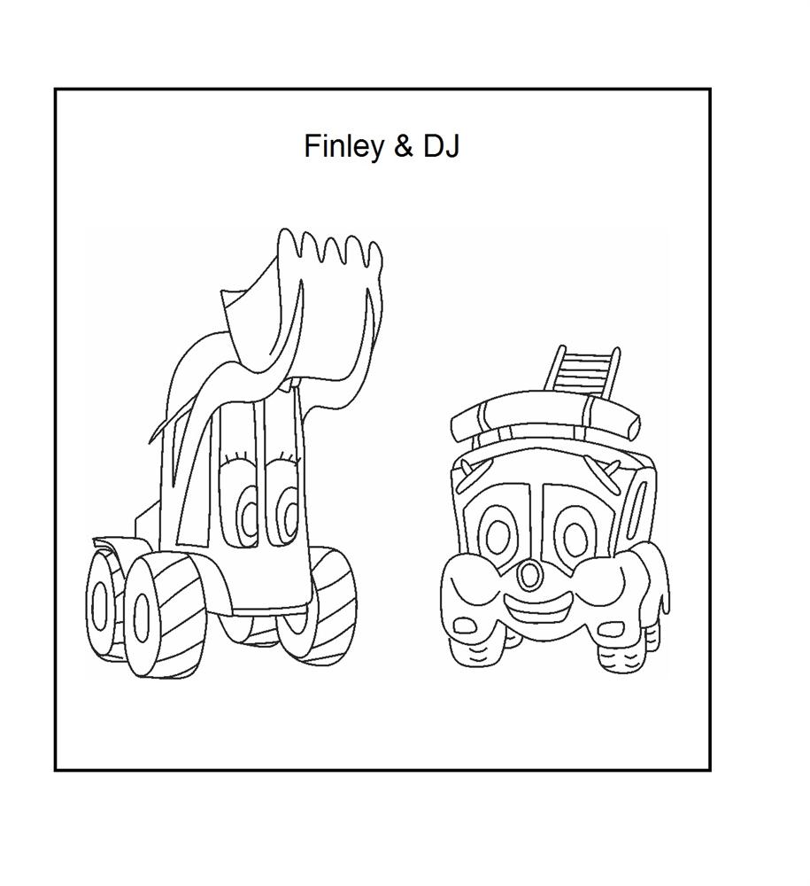 Finley and DJ coloring printable page for kids