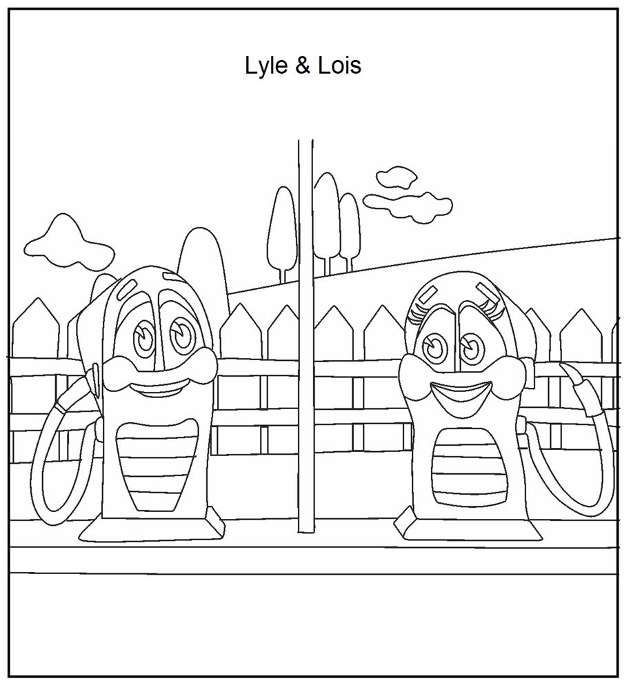 Lyle and Lois coloring printable page for kids