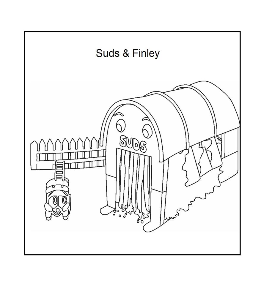 Finley & Suds coloring printable page for kids