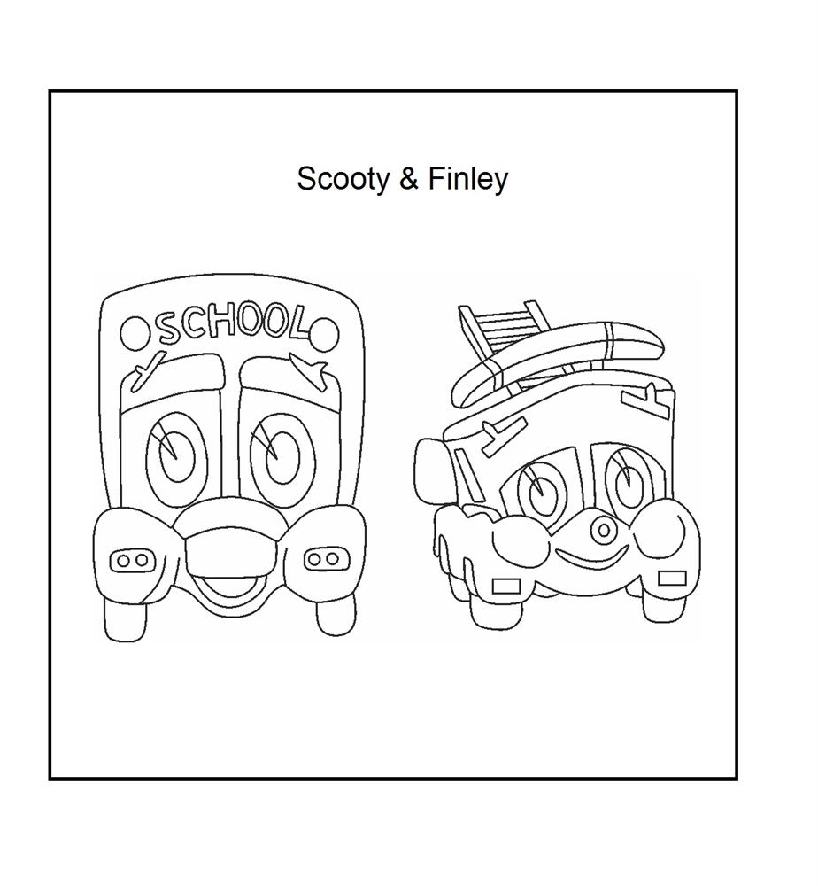 Finley & Scooty coloring printable page for kids