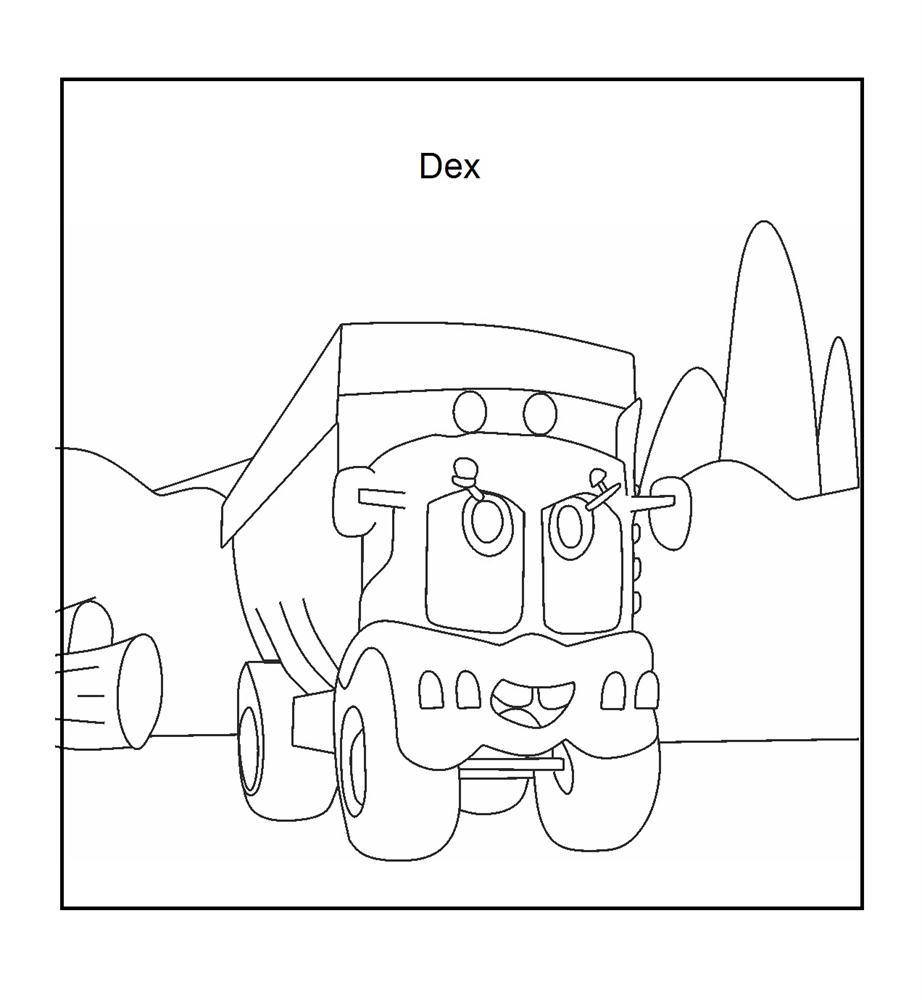 Dump truck coloring printable page for kids