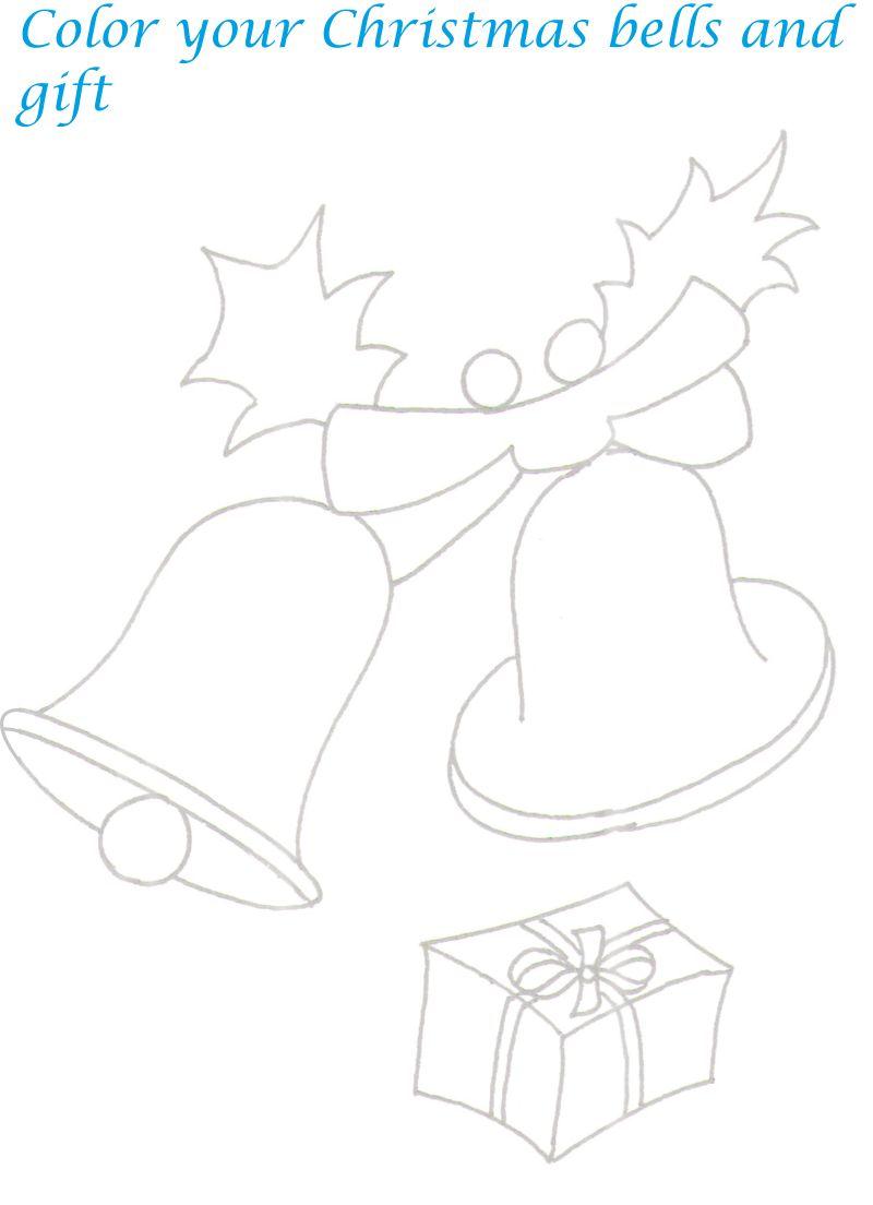 Christmas bell printable page coloring for kids