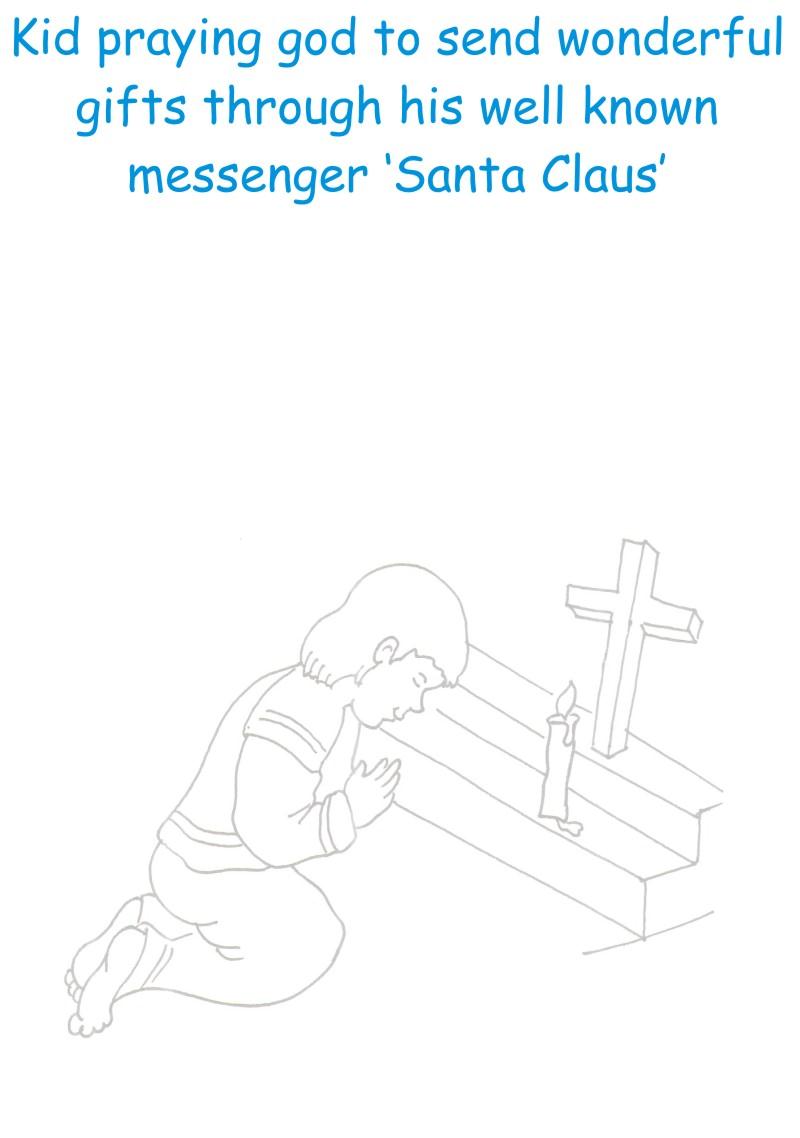 Kid Prays printable coloring page for kids
