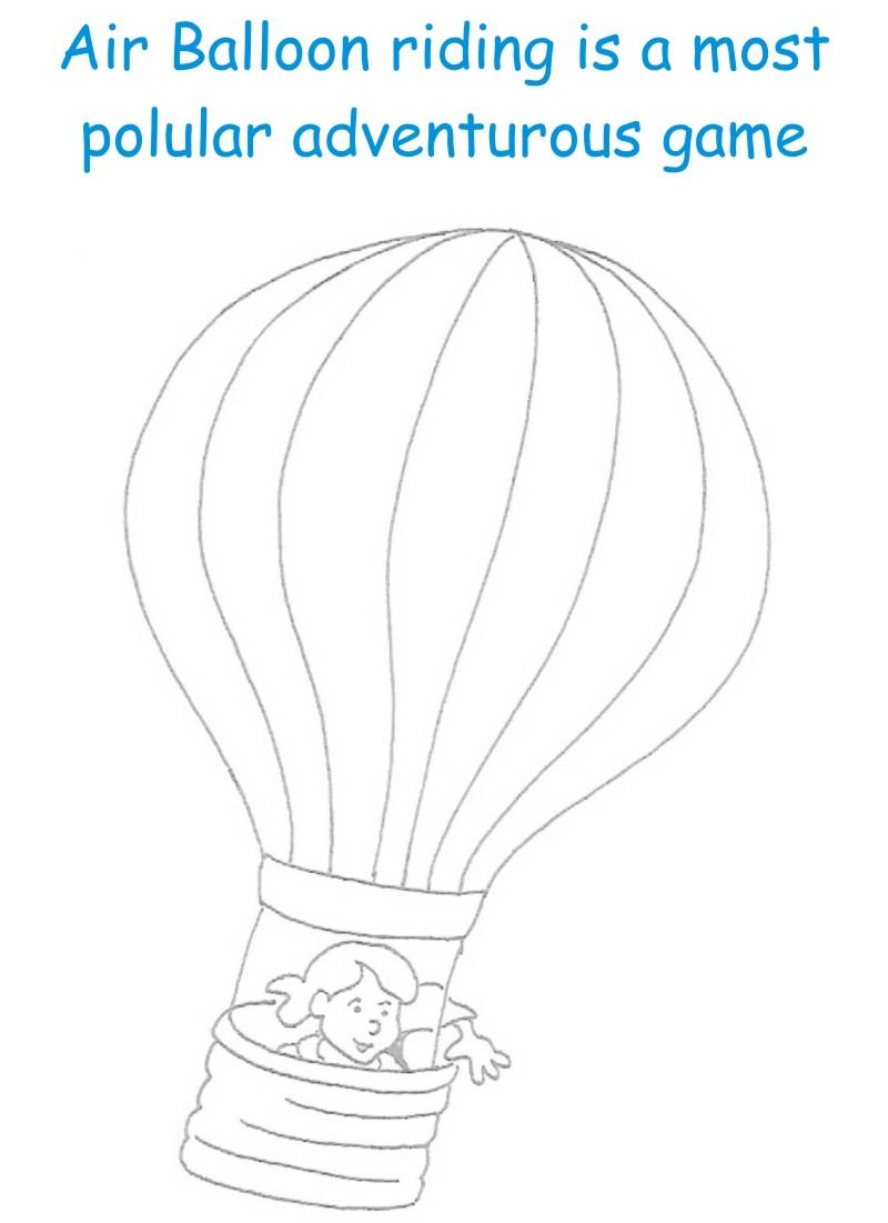 Air Balloon printable coloring page for kids