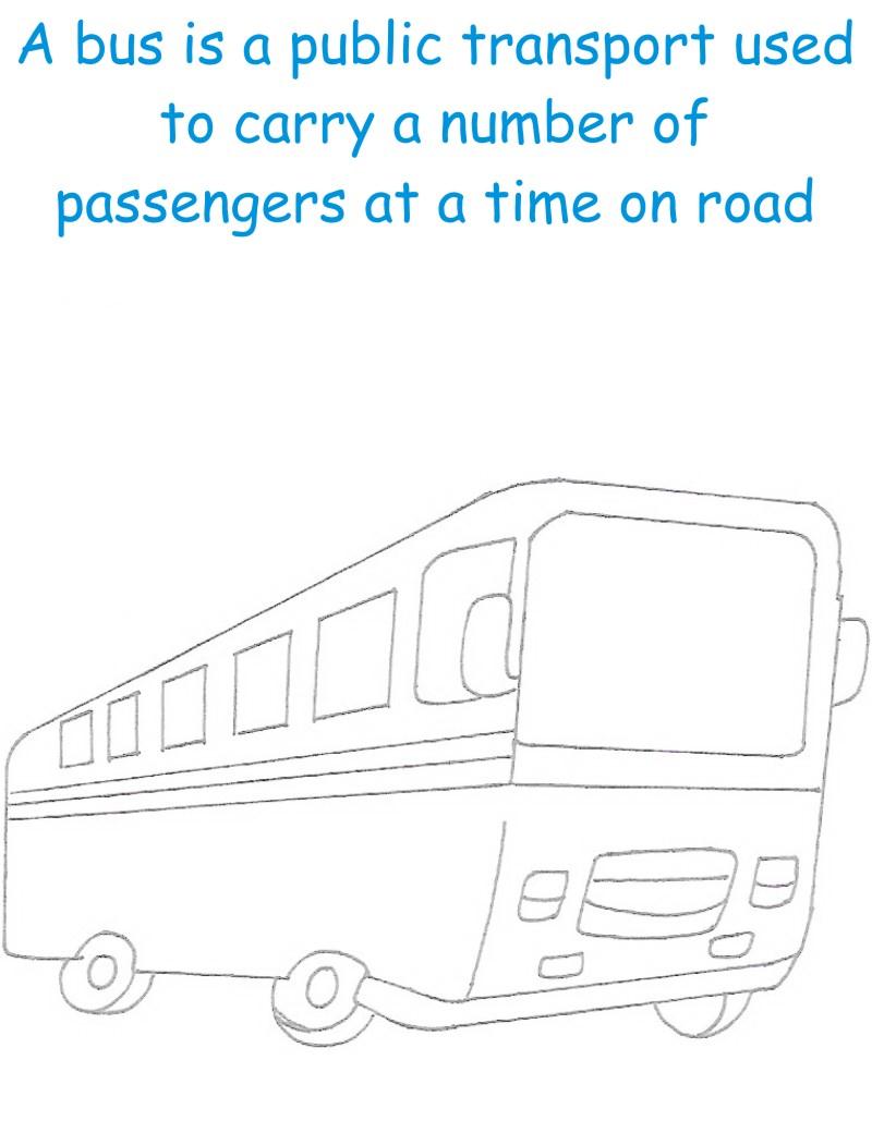 Bus printable coloring page for kids