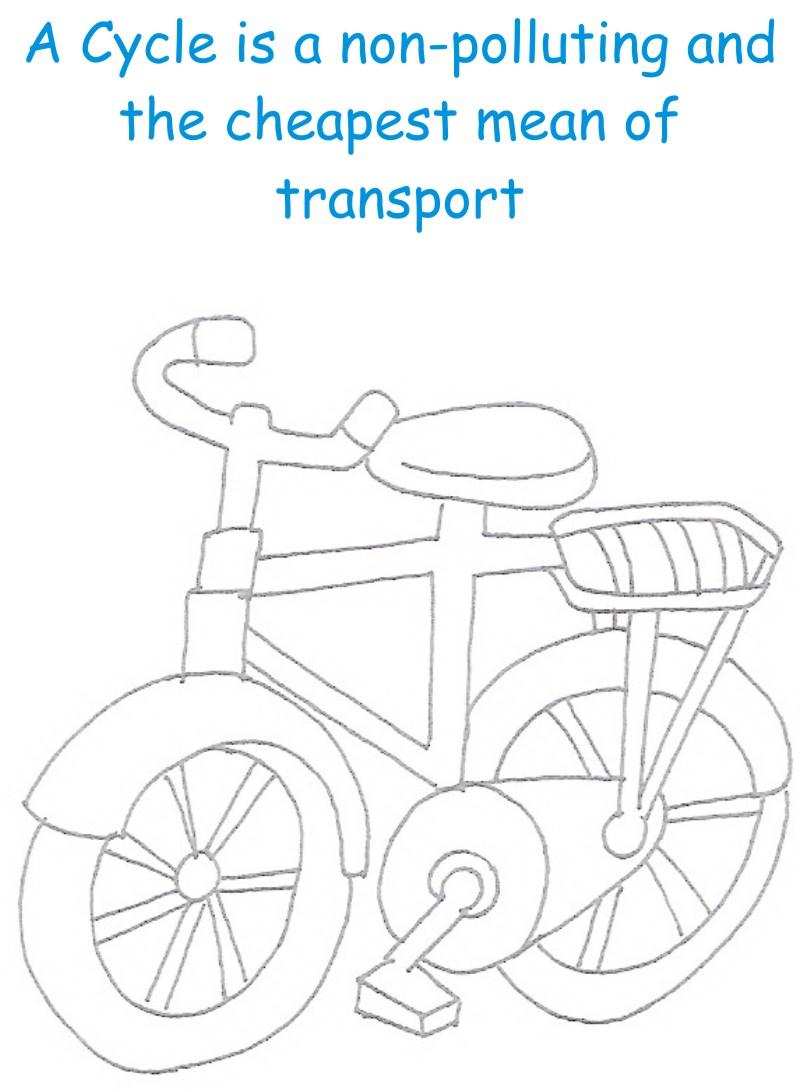 Cycle printable coloring page for kids