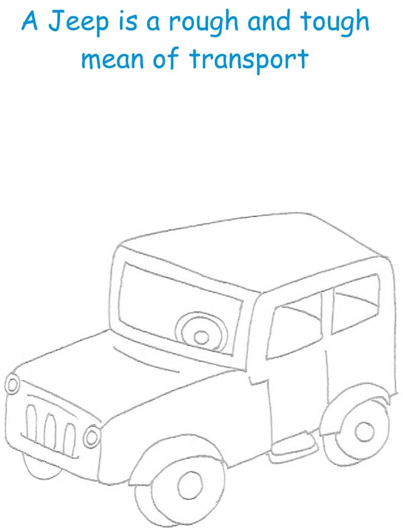 Jeep printable coloring page for kids