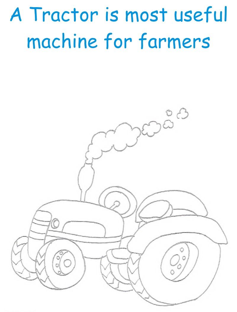Tractor printable coloring page for kids