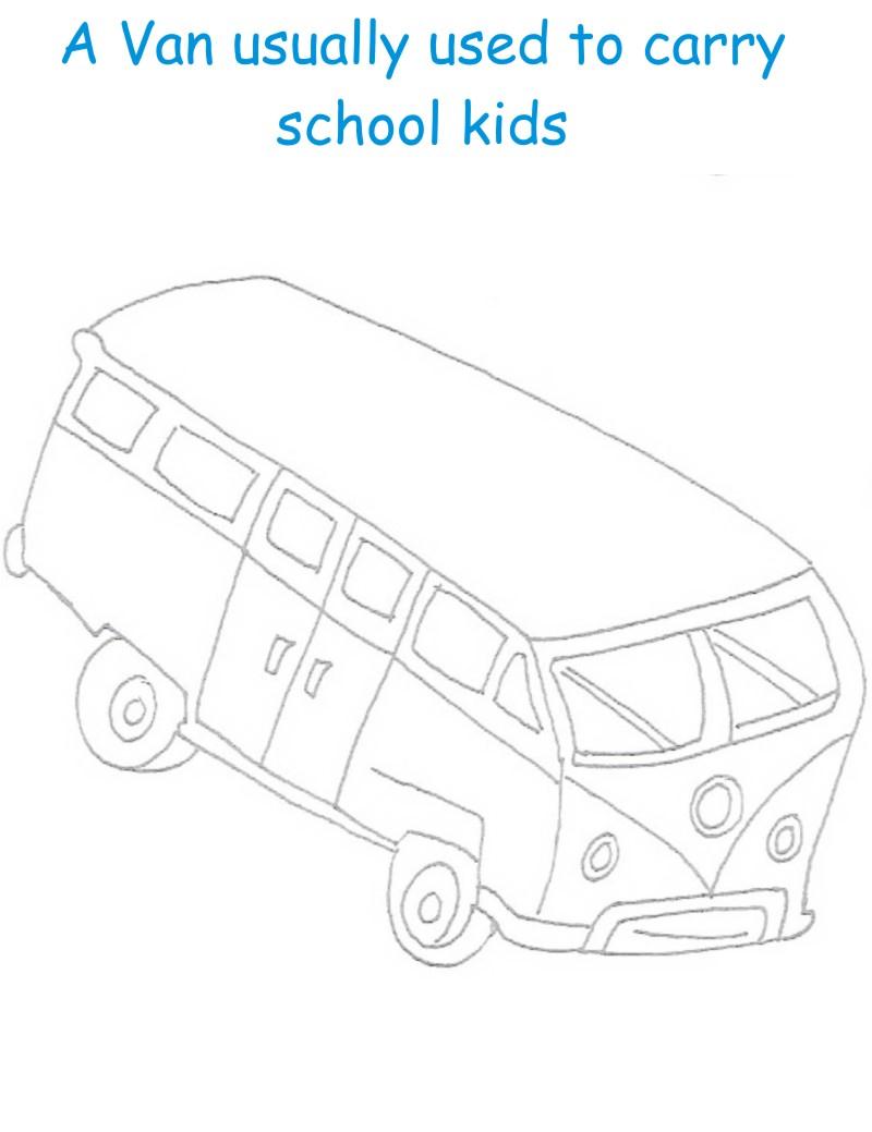 Van printable coloring page for kids