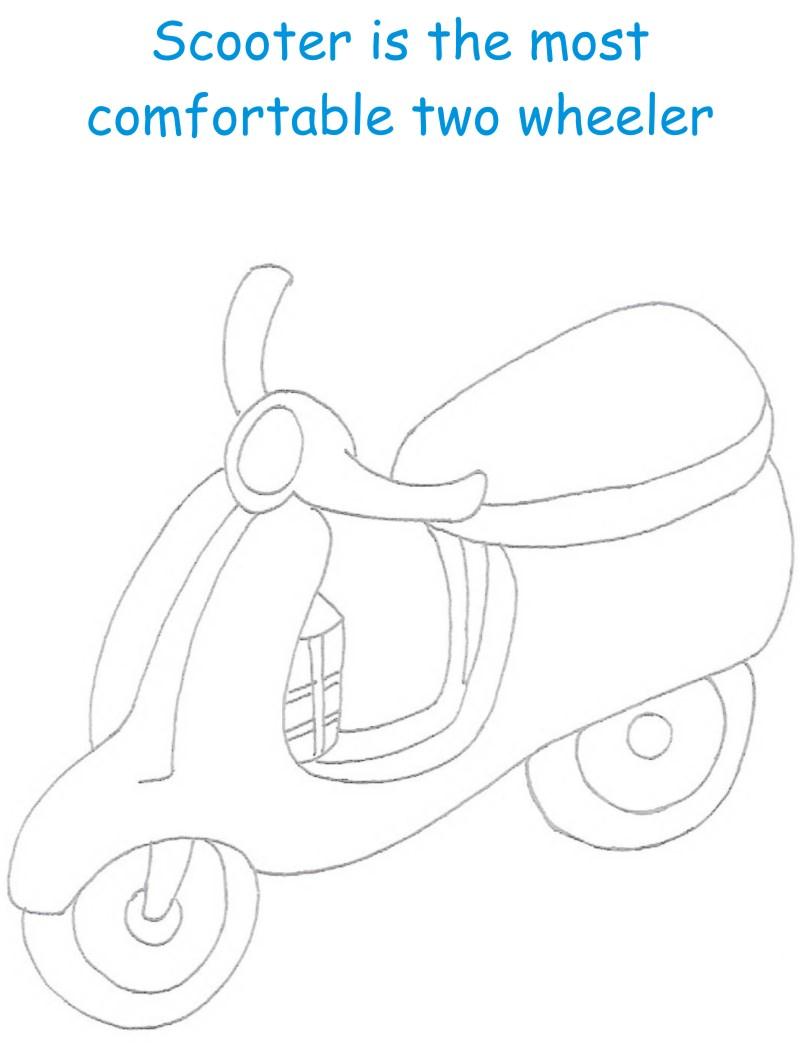 Scooter printable coloring page for kids
