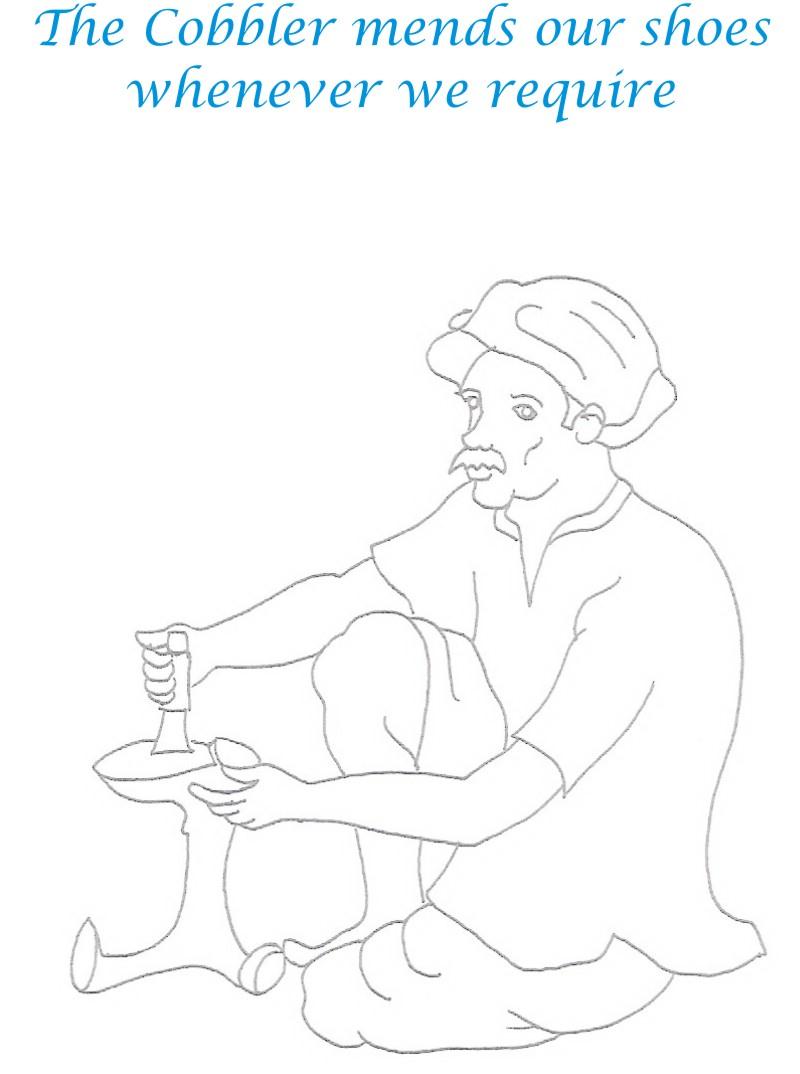 Cobbler coloring printable page for kids