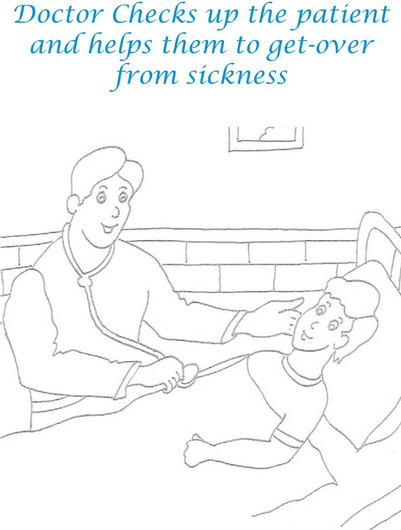 Doctor printable coloring page for kids