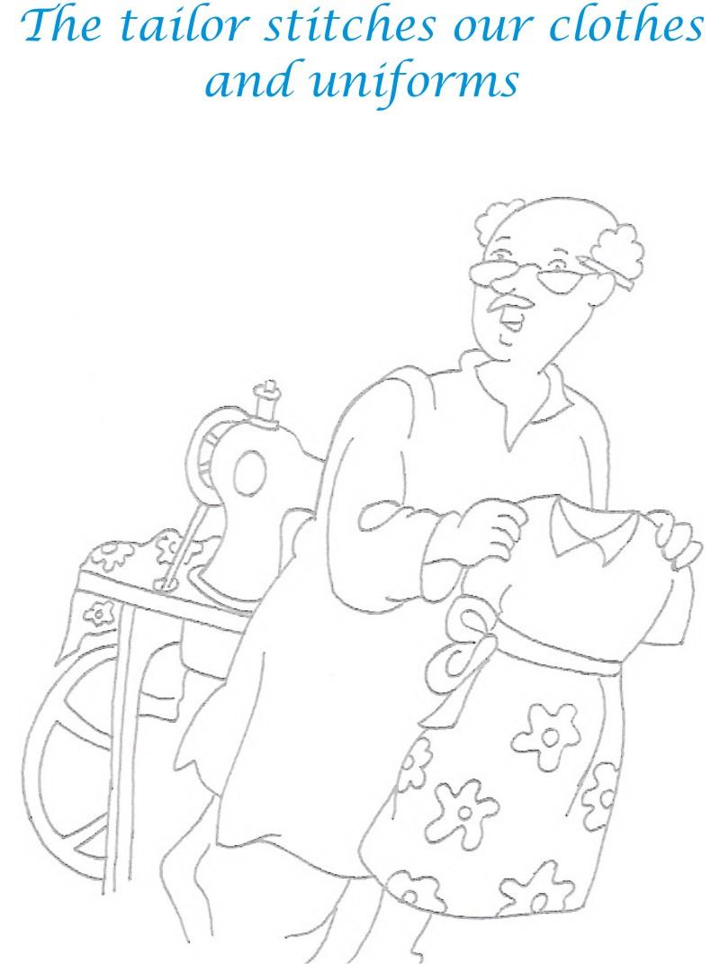 Tailor printable coloring page for kids