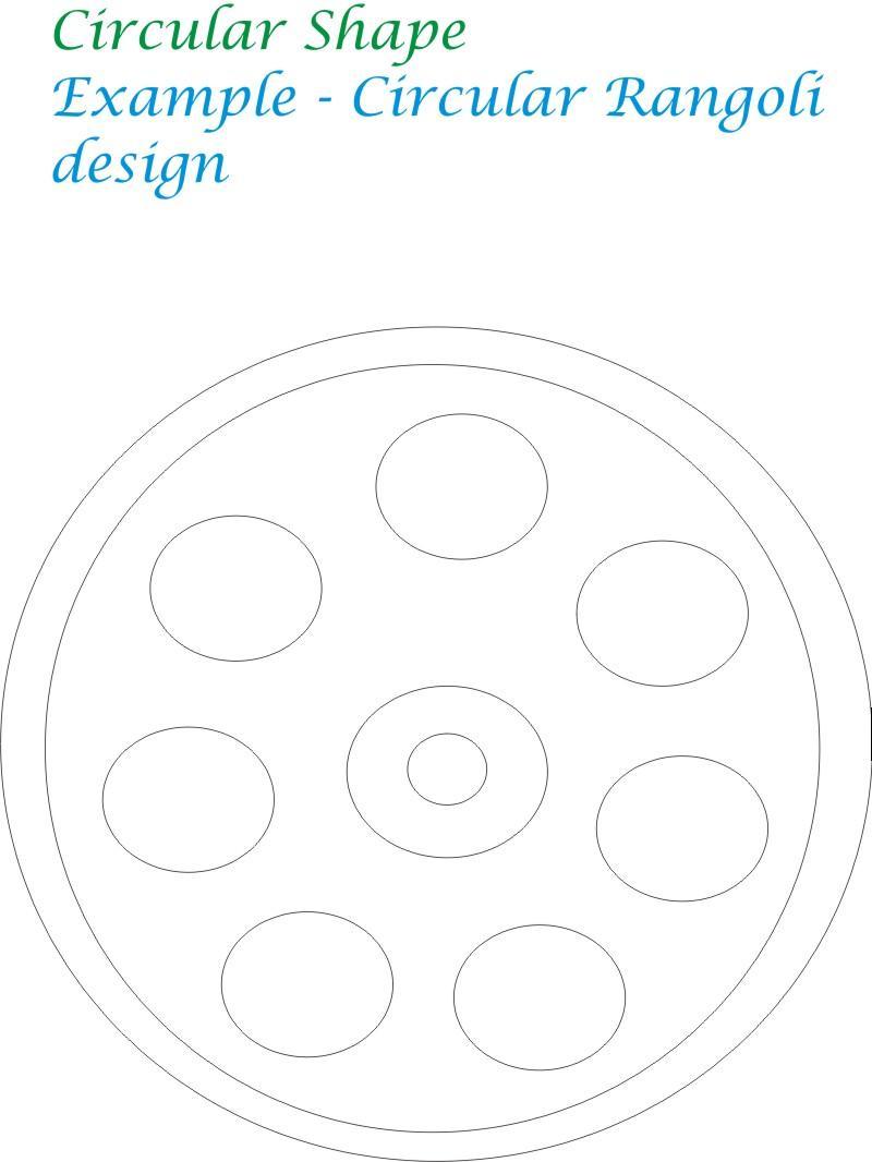 Circular shape coloring printable page for kids