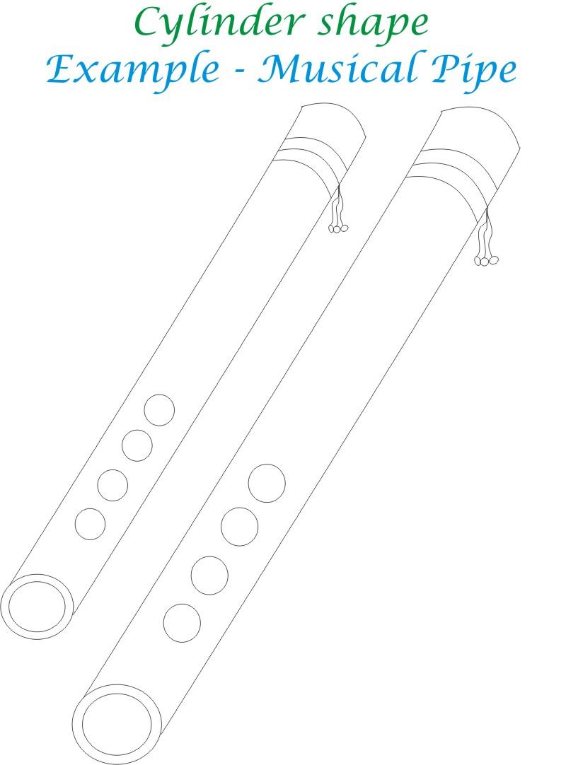 Cylindrical shape printable coloring page for kids