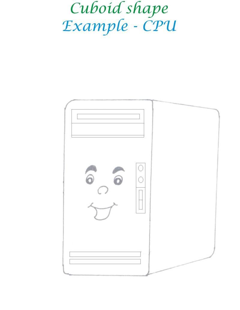 Cuboid shape coloring printable page for kids