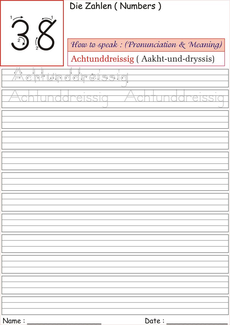 numbers in writing